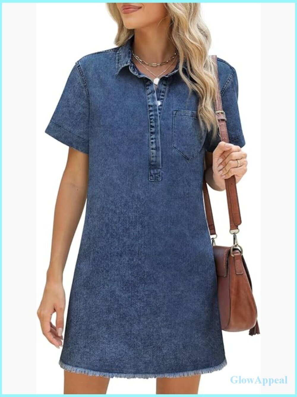 Cute Babydoll Denim Dress with Pockets A-Line Mini